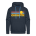 Premium Charlotte, North Carolina Hoodie - Retro Sun Premium Men's Charlotte Sweatshirt / Hoodie - navy