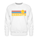 Premium Charlotte, North Carolina Sweatshirt - Retro Sun Premium Men's Charlotte Sweatshirt - white