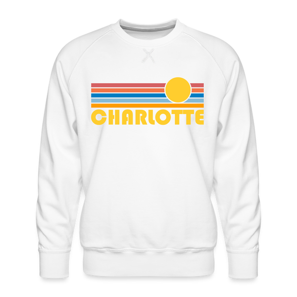 Premium Charlotte, North Carolina Sweatshirt - Retro Sun Premium Men's Charlotte Sweatshirt - white