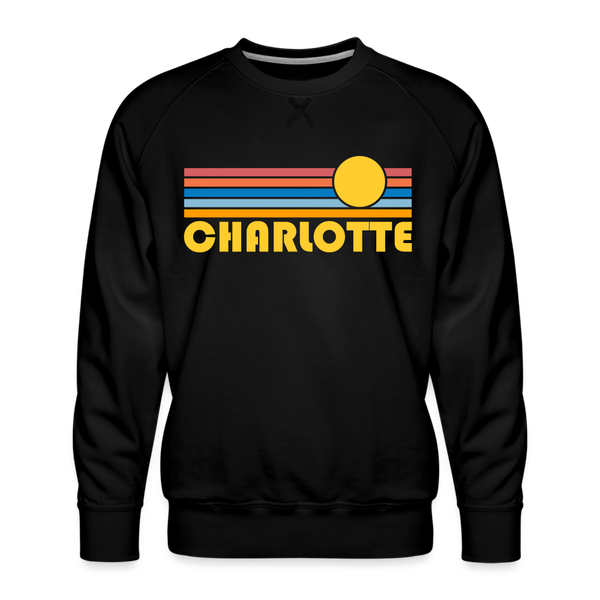 Premium Charlotte, North Carolina Sweatshirt - Retro Sun Premium Men's Charlotte Sweatshirt - black