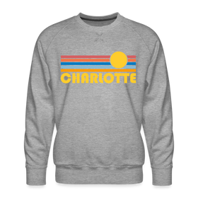 Premium Charlotte, North Carolina Sweatshirt - Retro Sun Premium Men's Charlotte Sweatshirt - heather grey