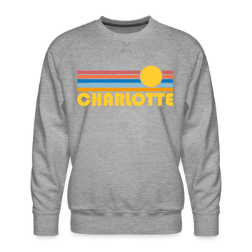 Premium Charlotte, North Carolina Sweatshirt - Retro Sun Premium Men's Charlotte Sweatshirt - heather grey