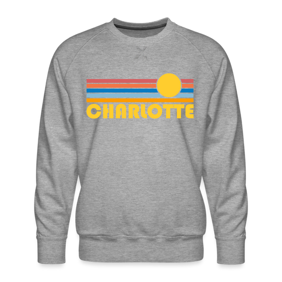 Premium Charlotte, North Carolina Sweatshirt - Retro Sun Premium Men's Charlotte Sweatshirt - heather grey