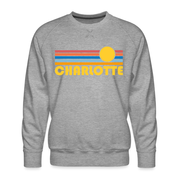 Premium Charlotte, North Carolina Sweatshirt - Retro Sun Premium Men's Charlotte Sweatshirt - heather grey