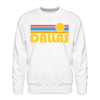 Premium Dallas, Texas Sweatshirt - Retro Sun Premium Men's Dallas Sweatshirt - white