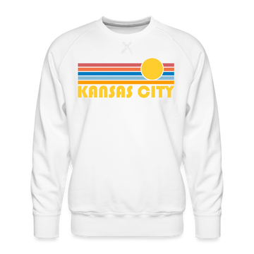 Premium Kansas City, Missouri Sweatshirt - Retro Sun Premium Men's Kansas City Sweatshirt - white