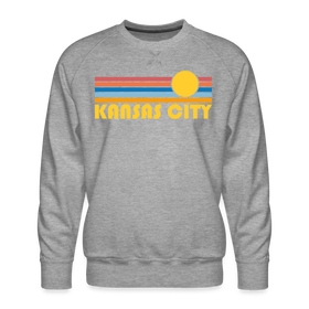 Premium Kansas City, Missouri Sweatshirt - Retro Sun Premium Men's Kansas City Sweatshirt - heather grey