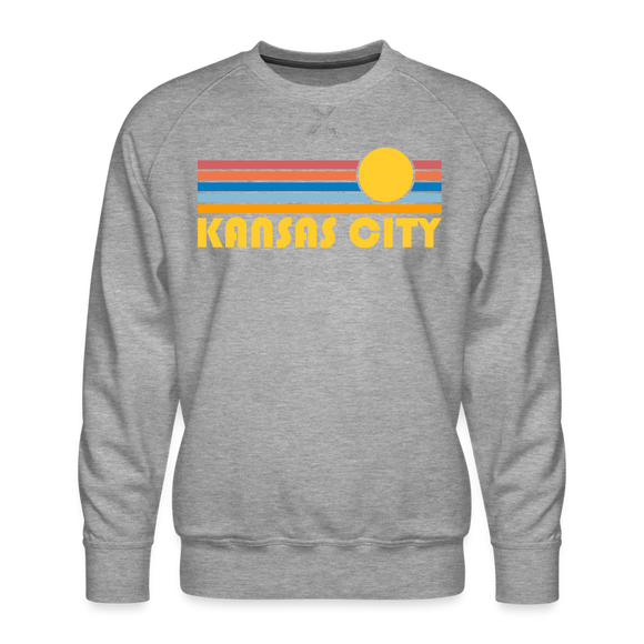Premium Kansas City, Missouri Sweatshirt - Retro Sun Premium Men's Kansas City Sweatshirt - heather grey