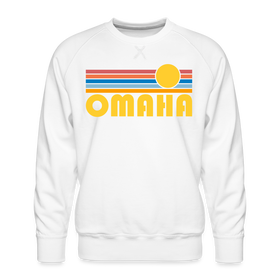 Premium Omaha, Nebraska Sweatshirt - Retro Sun Premium Men's Omaha Sweatshirt - white