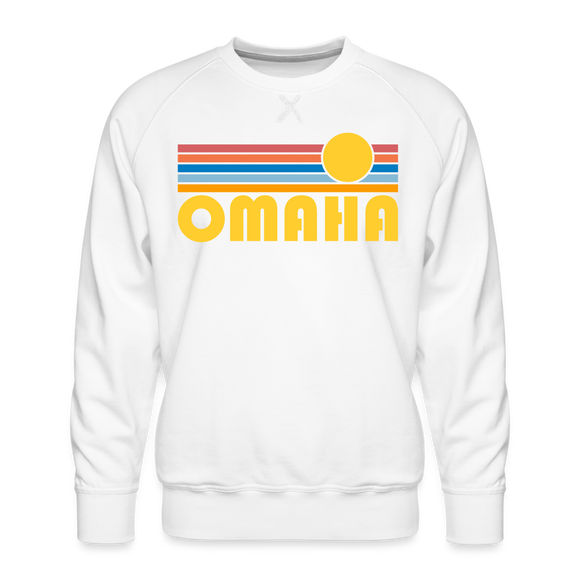 Premium Omaha, Nebraska Sweatshirt - Retro Sun Premium Men's Omaha Sweatshirt - white