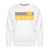 Premium Omaha, Nebraska Sweatshirt - Retro Sun Premium Men's Omaha Sweatshirt - white