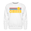 Premium Omaha, Nebraska Sweatshirt - Retro Sun Premium Men's Omaha Sweatshirt - white