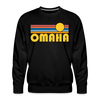 Premium Omaha, Nebraska Sweatshirt - Retro Sun Premium Men's Omaha Sweatshirt - black