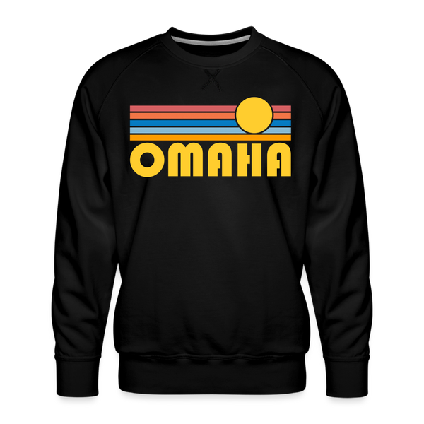 Premium Omaha, Nebraska Sweatshirt - Retro Sun Premium Men's Omaha Sweatshirt - black