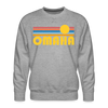Premium Omaha, Nebraska Sweatshirt - Retro Sun Premium Men's Omaha Sweatshirt - heather grey
