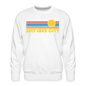 Premium Salt Lake City, Utah Sweatshirt - Retro Sun Premium Men's Salt Lake City Sweatshirt - white