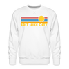 Premium Salt Lake City, Utah Sweatshirt - Retro Sun Premium Men's Salt Lake City Sweatshirt - white