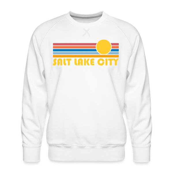 Premium Salt Lake City, Utah Sweatshirt - Retro Sun Premium Men's Salt Lake City Sweatshirt - white
