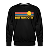 Premium Salt Lake City, Utah Sweatshirt - Retro Sun Premium Men's Salt Lake City Sweatshirt