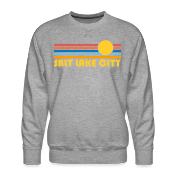 Premium Salt Lake City, Utah Sweatshirt - Retro Sun Premium Men's Salt Lake City Sweatshirt - heather grey