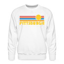 Premium Pittsburgh, Pennsylvania Sweatshirt - Retro Sun Premium Men's Pittsburgh Sweatshirt - white