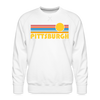 Premium Pittsburgh, Pennsylvania Sweatshirt - Retro Sun Premium Men's Pittsburgh Sweatshirt - white
