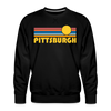 Premium Pittsburgh, Pennsylvania Sweatshirt - Retro Sun Premium Men's Pittsburgh Sweatshirt - black