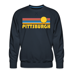 Premium Pittsburgh, Pennsylvania Sweatshirt - Retro Sun Premium Men's Pittsburgh Sweatshirt - navy