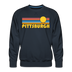Premium Pittsburgh, Pennsylvania Sweatshirt - Retro Sun Premium Men's Pittsburgh Sweatshirt - navy
