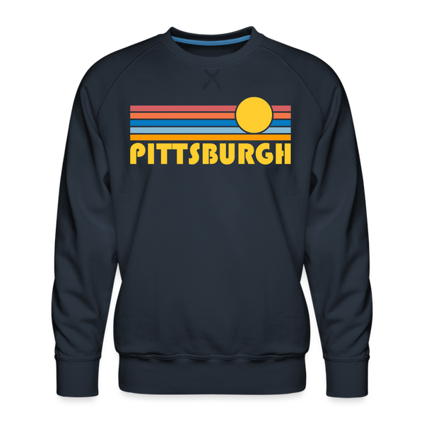 Premium Pittsburgh, Pennsylvania Sweatshirt - Retro Sun Premium Men's Pittsburgh Sweatshirt - navy