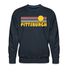 Premium Pittsburgh, Pennsylvania Sweatshirt - Retro Sun Premium Men's Pittsburgh Sweatshirt