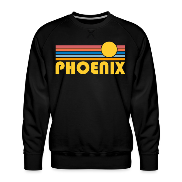 Premium Phoenix, Arizona Sweatshirt - Retro Sun Premium Men's Phoenix Sweatshirt - black