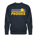 Premium Phoenix, Arizona Sweatshirt - Retro Sun Premium Men's Phoenix Sweatshirt - navy
