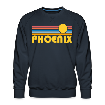 Premium Phoenix, Arizona Sweatshirt - Retro Sun Premium Men's Phoenix Sweatshirt - navy
