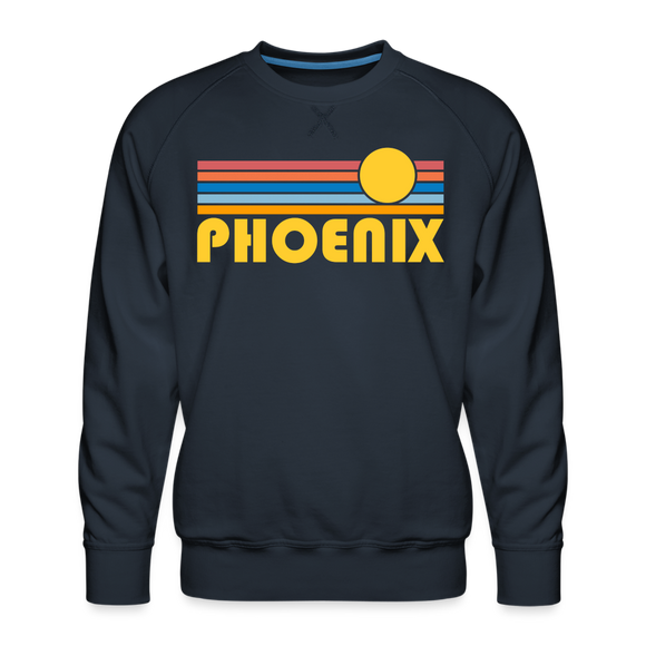 Premium Phoenix, Arizona Sweatshirt - Retro Sun Premium Men's Phoenix Sweatshirt - navy