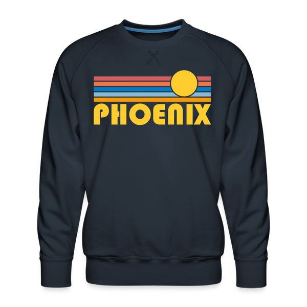 Premium Phoenix, Arizona Sweatshirt - Retro Sun Premium Men's Phoenix Sweatshirt - navy