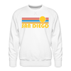 Premium San Diego, California Sweatshirt - Retro Sun Premium Men's San Diego Sweatshirt - white