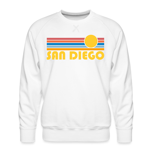 Premium San Diego, California Sweatshirt - Retro Sun Premium Men's San Diego Sweatshirt - white