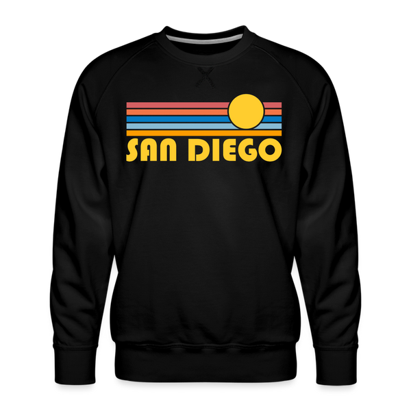 Premium San Diego, California Sweatshirt - Retro Sun Premium Men's San Diego Sweatshirt - black