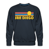 Premium San Diego, California Sweatshirt - Retro Sun Premium Men's San Diego Sweatshirt - navy