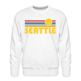 Premium Seattle, Washington Sweatshirt - Retro Sun Premium Men's Seattle Sweatshirt - white