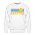 Premium Seattle, Washington Sweatshirt - Retro Sun Premium Men's Seattle Sweatshirt - white
