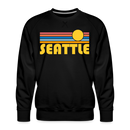 Premium Seattle, Washington Sweatshirt - Retro Sun Premium Men's Seattle Sweatshirt - black