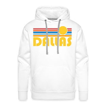 Premium Dallas, Texas Hoodie - Retro Sun Premium Men's Dallas Sweatshirt / Hoodie - white