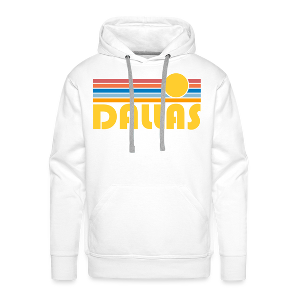 Premium Dallas, Texas Hoodie - Retro Sun Premium Men's Dallas Sweatshirt / Hoodie - white