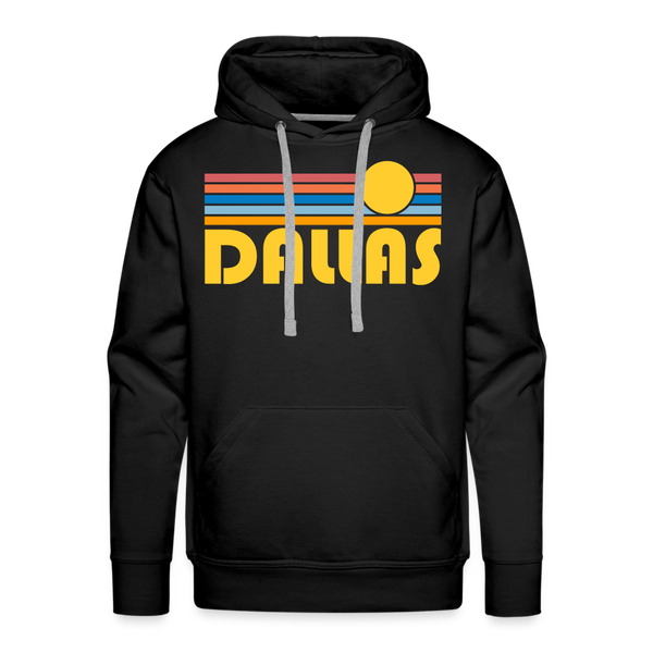 Premium Dallas, Texas Hoodie - Retro Sun Premium Men's Dallas Sweatshirt / Hoodie - black