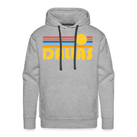 Premium Dallas, Texas Hoodie - Retro Sun Premium Men's Dallas Sweatshirt / Hoodie - heather grey