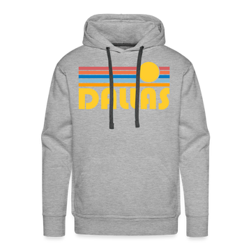 Premium Dallas, Texas Hoodie - Retro Sun Premium Men's Dallas Sweatshirt / Hoodie - heather grey