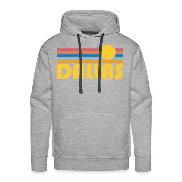 Premium Dallas, Texas Hoodie - Retro Sun Premium Men's Dallas Sweatshirt / Hoodie - heather grey