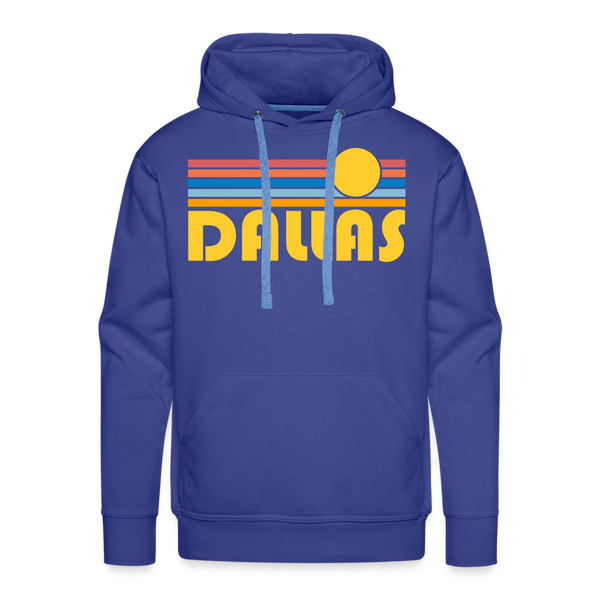 Premium Dallas, Texas Hoodie - Retro Sun Premium Men's Dallas Sweatshirt / Hoodie - royal blue